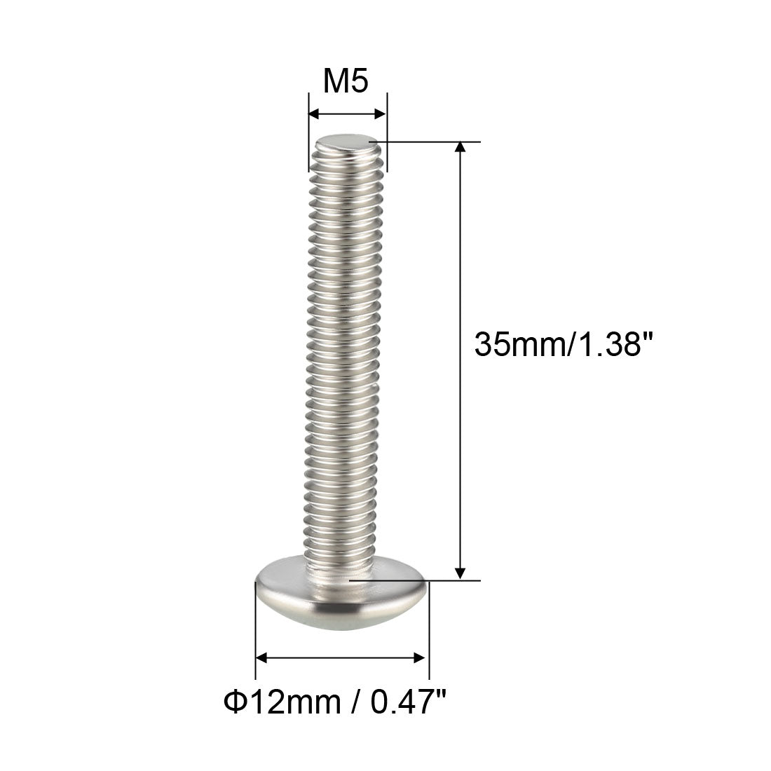 uxcell Uxcell Machine Screws, Phillips Truss Head Screw, 304 Stainless Steel