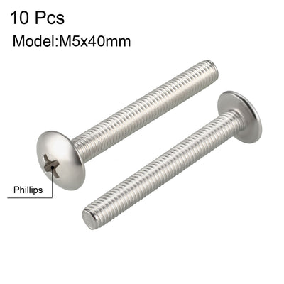 Harfington Uxcell Machine Screws, Phillips Truss Head Screw, 304 Stainless Steel