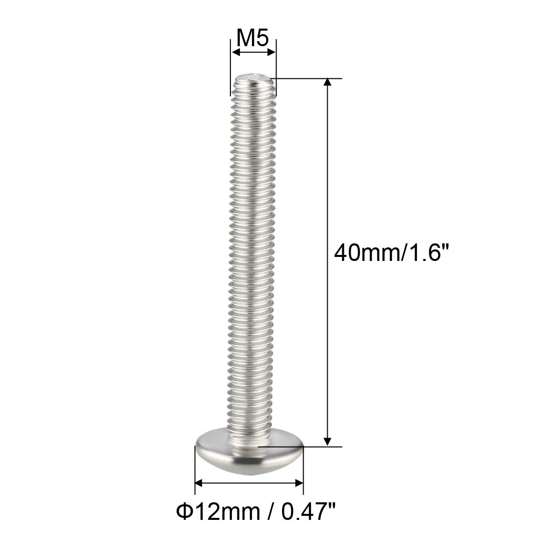 uxcell Uxcell Machine Screws, Phillips Truss Head Screw, 304 Stainless Steel