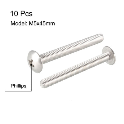 Harfington Uxcell Machine Screws, Phillips Truss Head Screw, 304 Stainless Steel