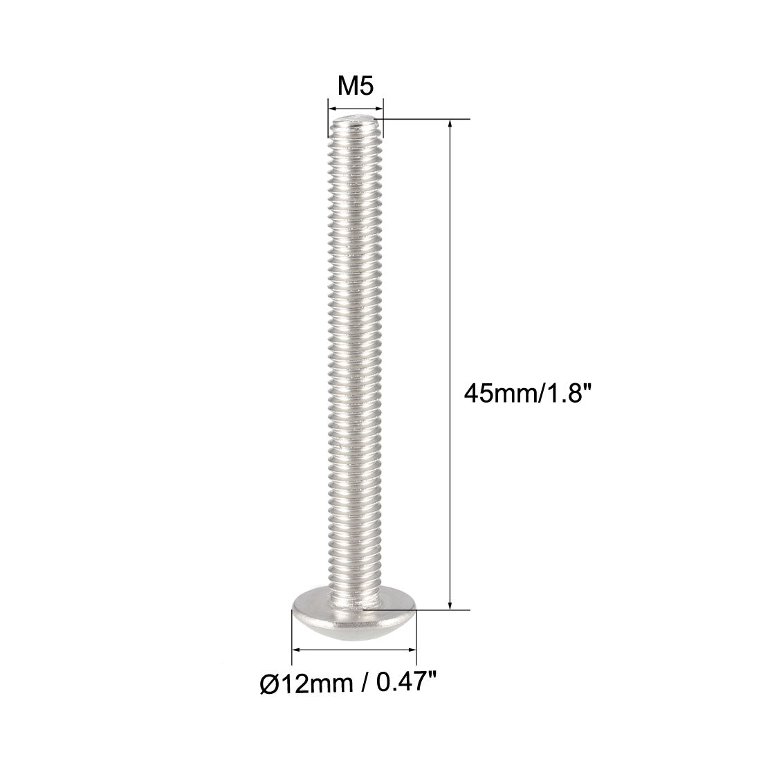 uxcell Uxcell Machine Screws, Phillips Truss Head Screw, 304 Stainless Steel