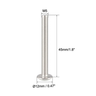 Harfington Uxcell Machine Screws, Phillips Truss Head Screw, 304 Stainless Steel