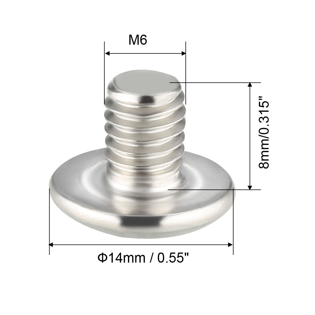 uxcell Uxcell Machine Screws, Phillips Truss Head, 304 Stainless Steel