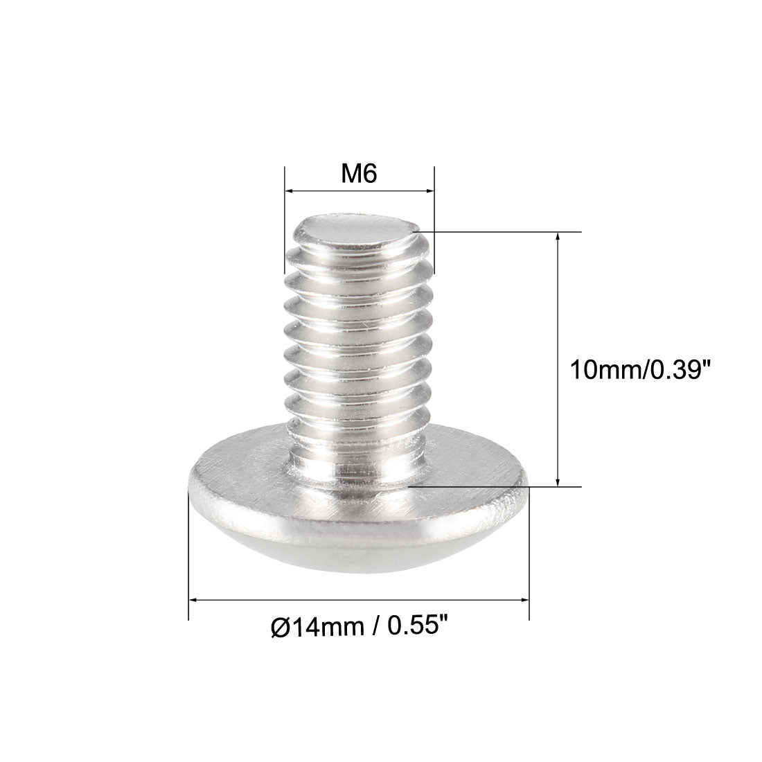 uxcell Uxcell Machine Screws, Phillips Truss Head, 304 Stainless Steel