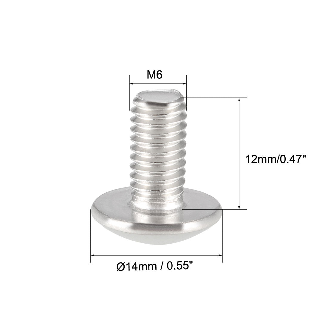 uxcell Uxcell Machine Screws, Phillips Truss Head, 304 Stainless Steel