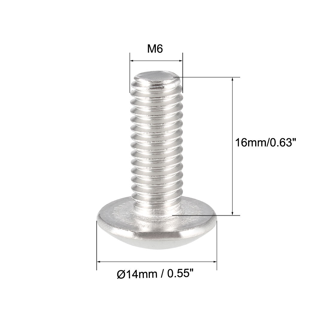 uxcell Uxcell Machine Screws, Phillips Truss Head, 304 Stainless Steel