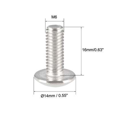 Harfington Uxcell Machine Screws, Phillips Truss Head, 304 Stainless Steel