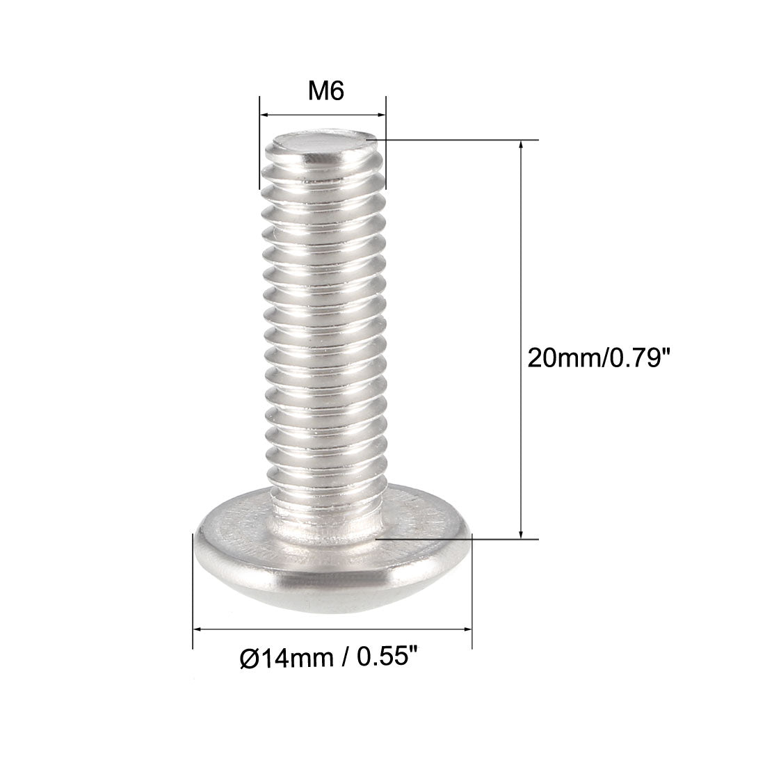 uxcell Uxcell Machine Screws, Phillips Truss Head, 304 Stainless Steel