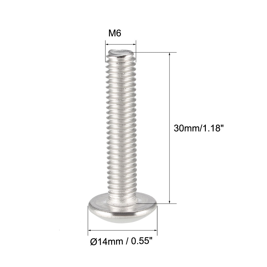 uxcell Uxcell Machine Screws, Phillips Truss Head, 304 Stainless Steel