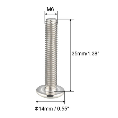 Harfington Uxcell Machine Screws, Phillips Truss Head, 304 Stainless Steel