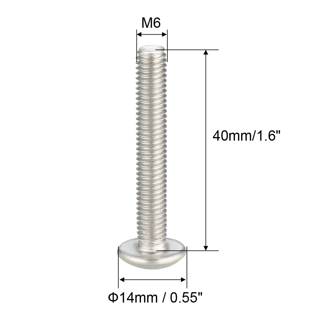 uxcell Uxcell Machine Screws, Phillips Truss Head, 304 Stainless Steel