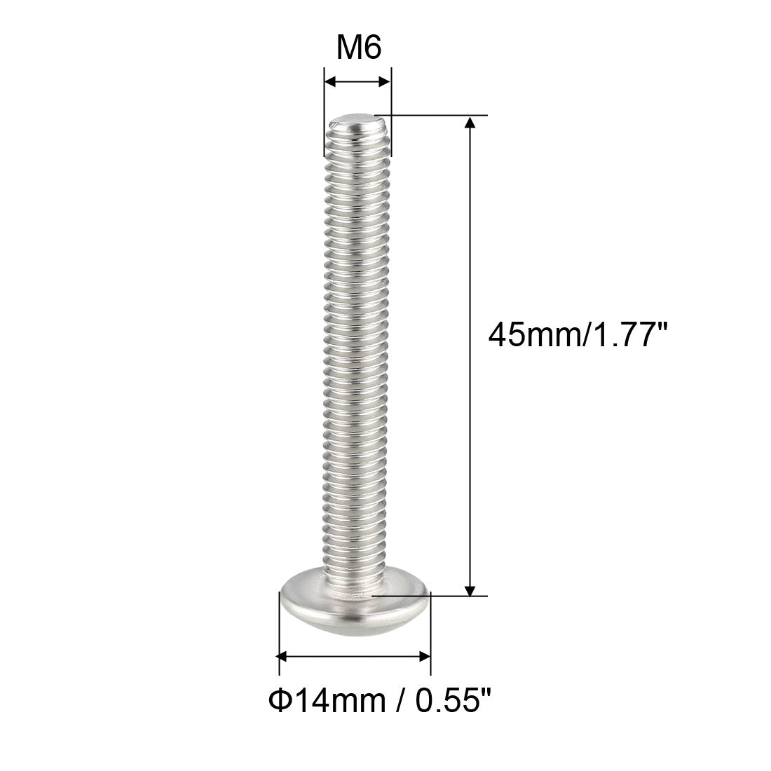 uxcell Uxcell Machine Screws, Phillips Truss Head, 304 Stainless Steel