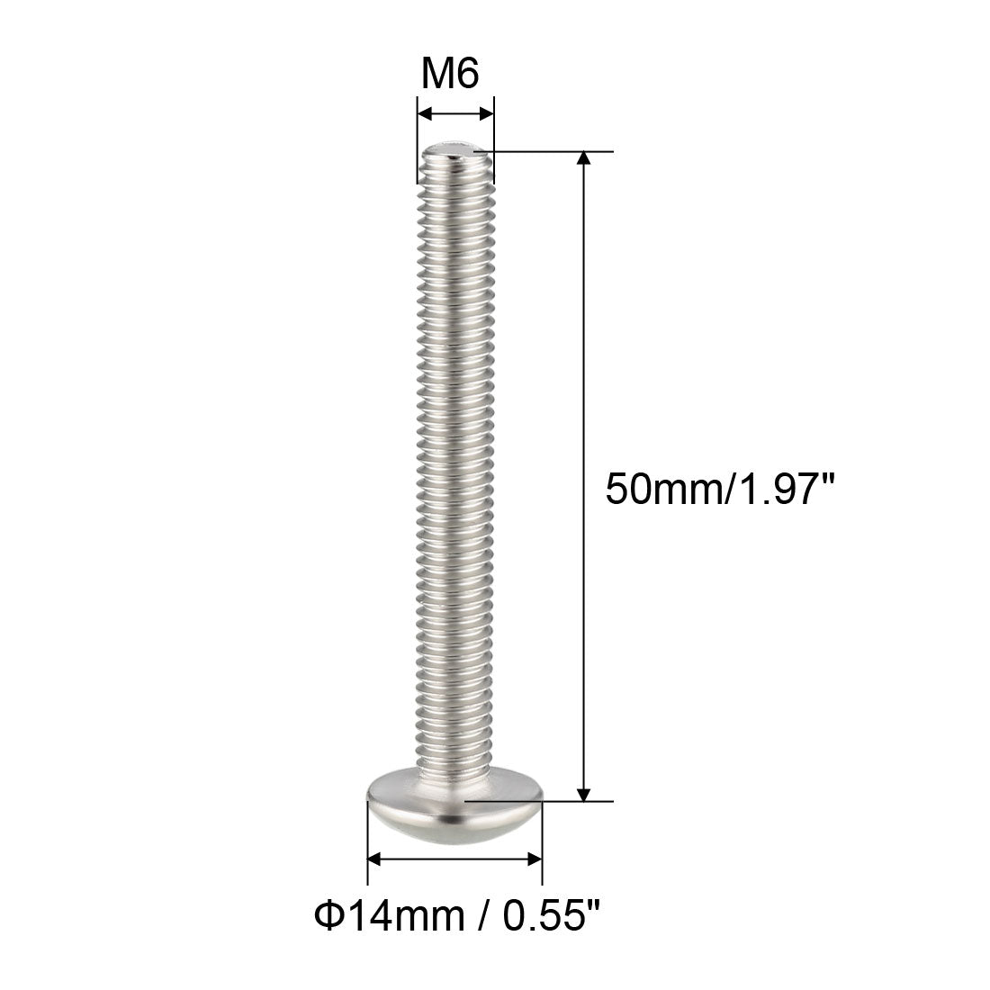 uxcell Uxcell Machine Screws, Phillips Truss Head, 304 Stainless Steel