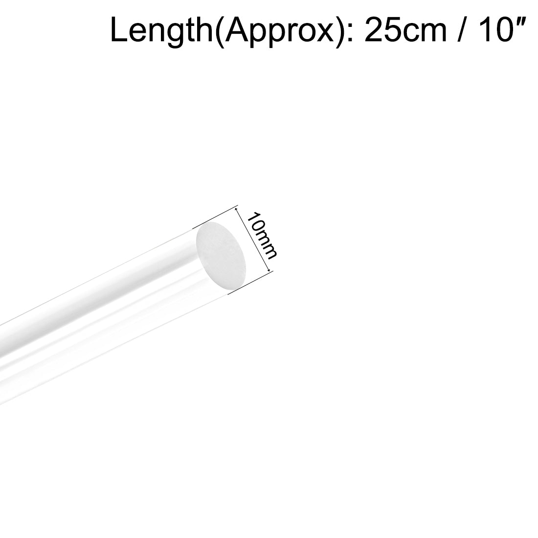 uxcell Uxcell 10mm Dia 10"Long Acrylic Round Rod,Clear Acrylic rods PMMA Bar 2pcs