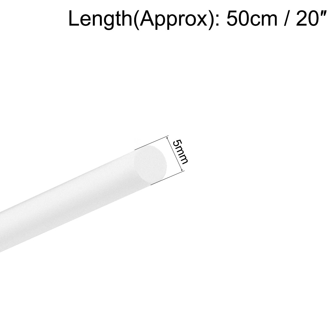 uxcell Uxcell 5mm × 20" ABS Plastic Round Bar Rod for Architectural Model Making DIY White