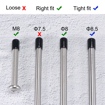 Harfington Uxcell Gummi-Endkappen Vinyl-Rundrohr-Bolzenkappen-Abdeckschrauben-Gewindeschutz