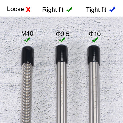 Harfington Uxcell Rubber End Caps Vinyl Round Tube Bolt Cap Cover Thread Protectors