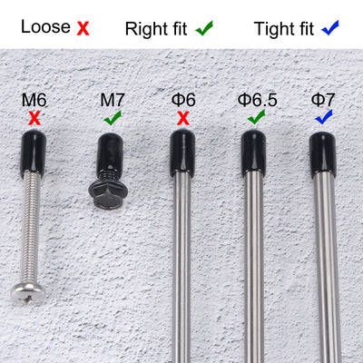 Harfington Uxcell Gummi-Endkappen Vinyl-Rundrohr-Bolzenkappen-Abdeckschrauben-Gewindeschutz