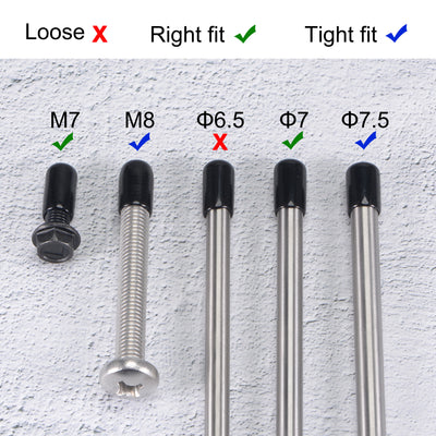 Harfington Uxcell Rubber End Caps Vinyl Round Tube Bolt Cap Cover Thread Protectors