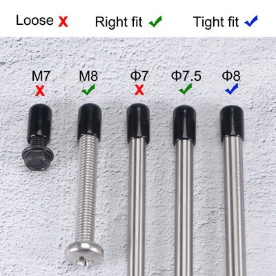 Harfington Uxcell Rubber End Caps Vinyl Round Tube Bolt Cap Cover Thread Protectors