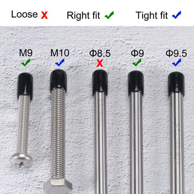 Harfington Uxcell Gummi-Endkappen Vinyl-Rundrohr-Bolzenkappen-Abdeckschrauben-Gewindeschutz