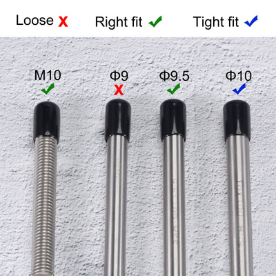 Harfington Uxcell Gummi-Endkappen Vinyl-Rundrohr-Bolzenkappen-Abdeckschrauben-Gewindeschutz