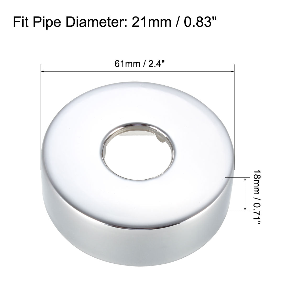 uxcell Uxcell 2 Stück Runde Rosetten 61x18mm Edelstahl Polieren mit Chromüberzug für 21mm DMesser Rohr