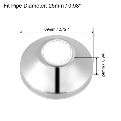 Harfington Uxcell 2 Stück Runde Rosetten 69x24mm Edelstahl Polieren mit Chromüberzug für 25mm DMesser Rohr