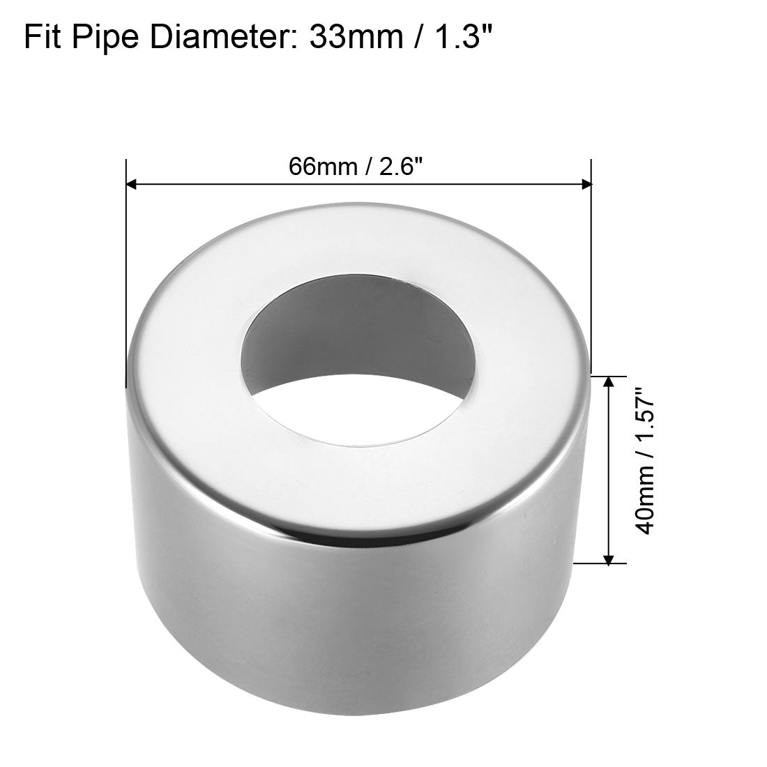 Uxcell Uxcell Round Escutcheon Plate 66x40mm Stainless Steel Polishing for 33mm Diameter Pipe