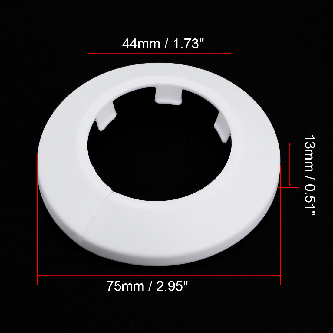 uxcell Uxcell 43-44mm Pipe Cover Decoration PP Plastic Water Pipe Escutcheon White 8pcs