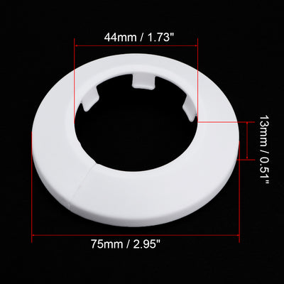 Harfington Uxcell 43-44mm Pipe Cover Decoration PP Plastic Water Pipe Escutcheon White 8pcs