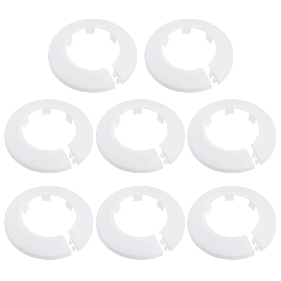 uxcell Uxcell 43-44mm Pipe Cover Decoration PP Plastic Water Pipe Escutcheon White 8pcs