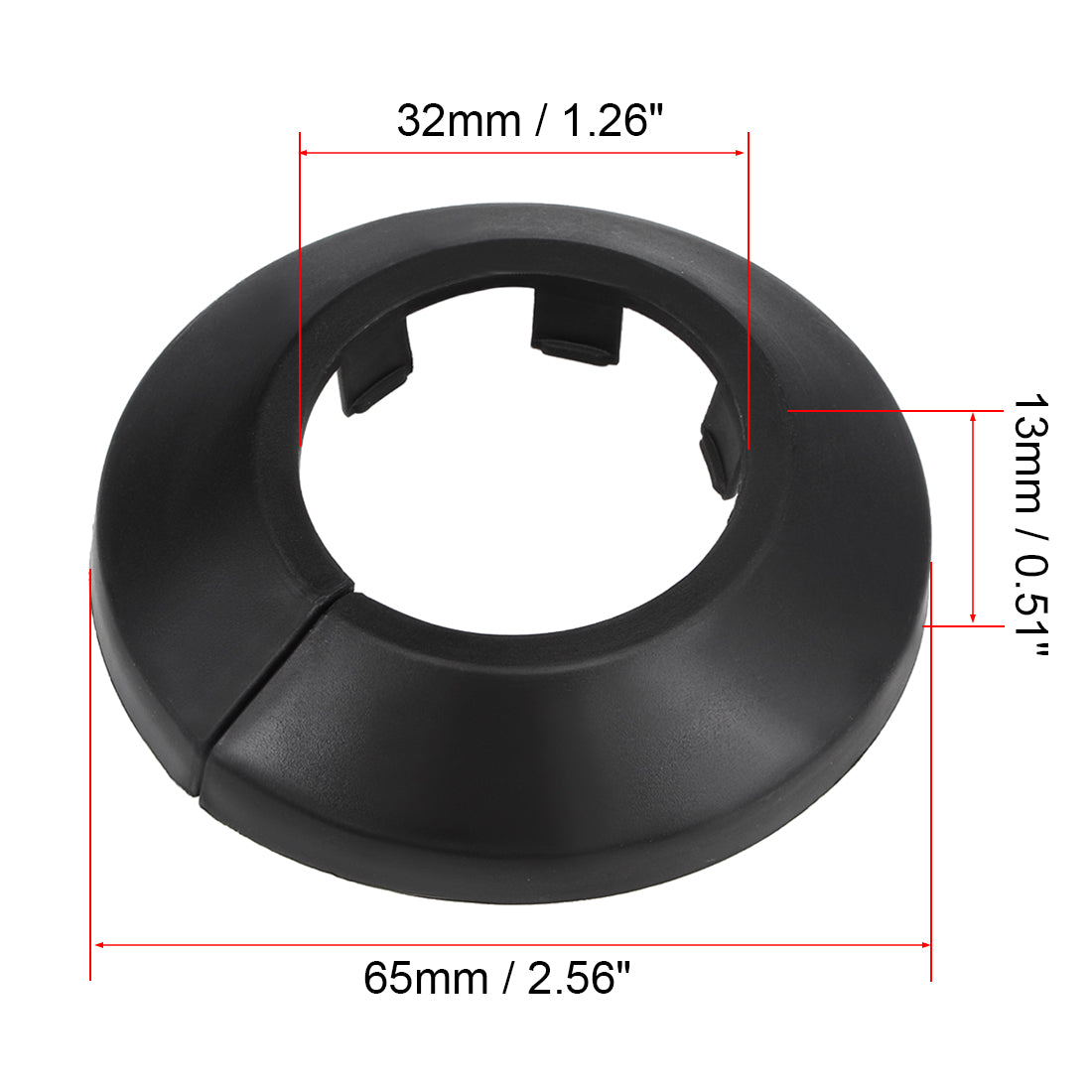 uxcell Uxcell 32mm Rohrabdeckung Dekoration PP Heizkörper Rosette Wasserrohr Wandabdeckung Schwarz 8 Stück