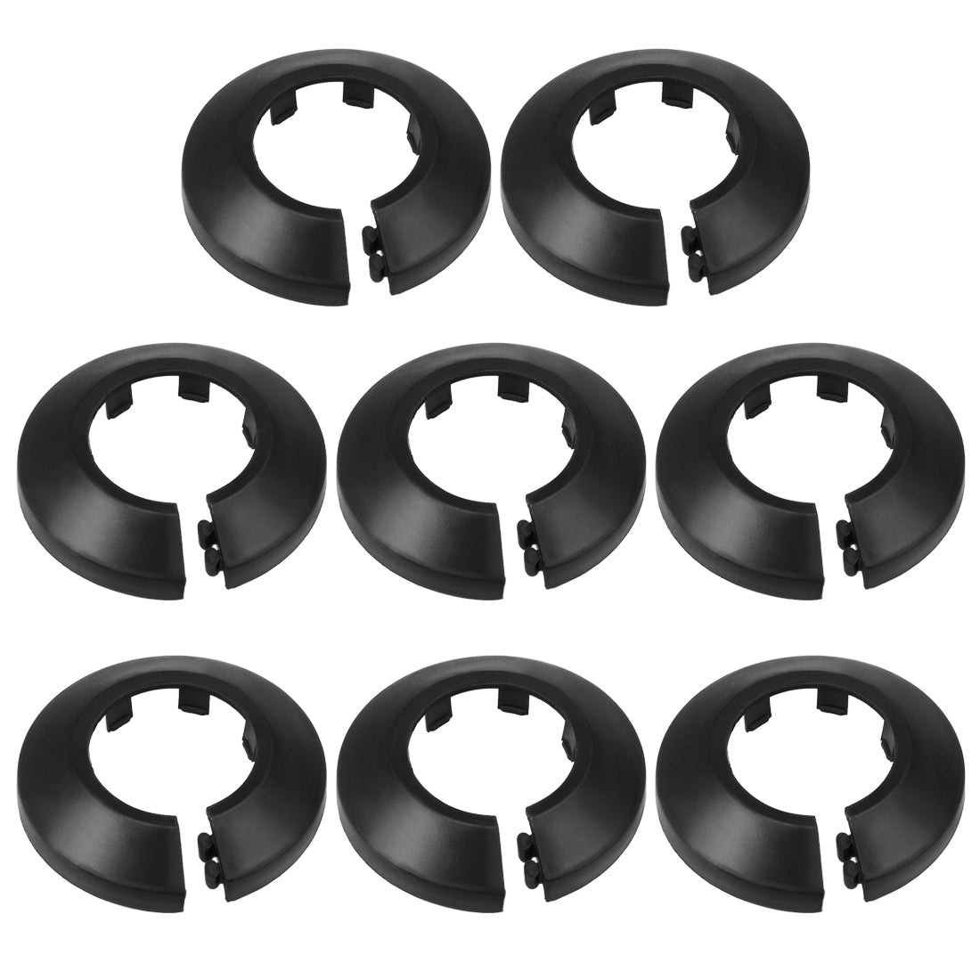 uxcell Uxcell 32mm Rohrabdeckung Dekoration PP Heizkörper Rosette Wasserrohr Wandabdeckung Schwarz 8 Stück