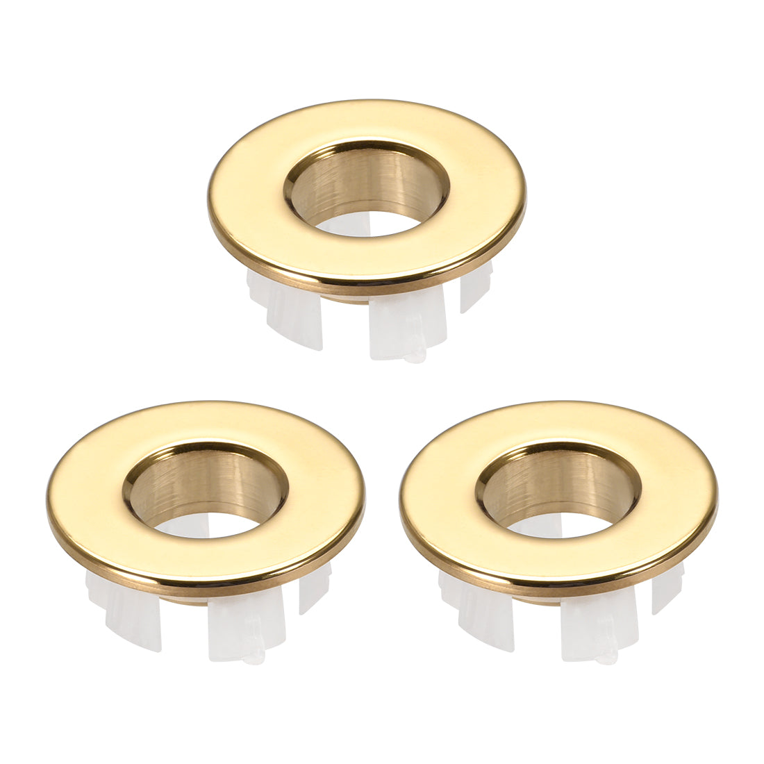 uxcell Uxcell Sink Basin Trim Overflow Cover Copper Insert in Hole Round Caps 3Pcs