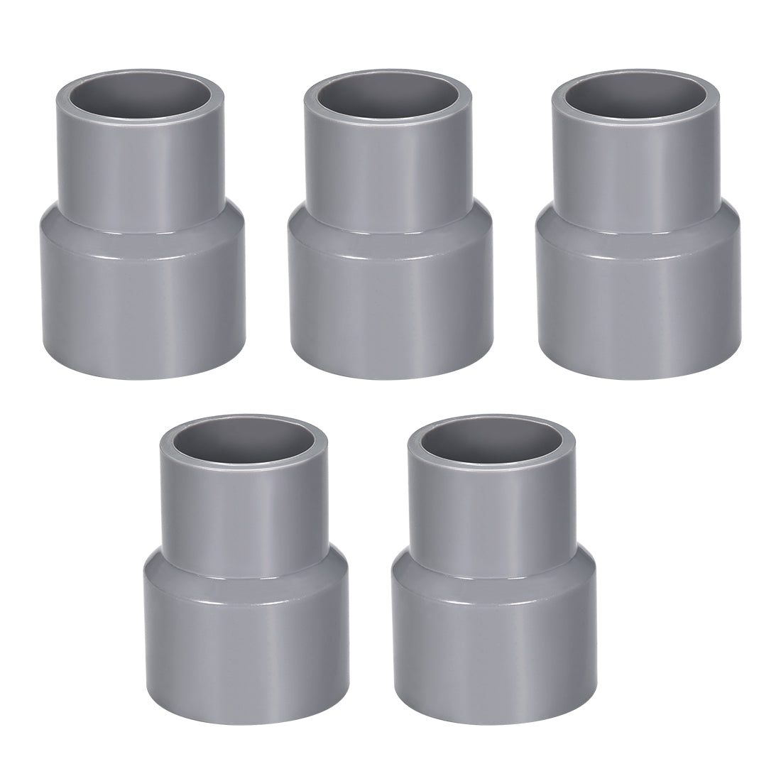 uxcell Uxcell 32mm x 25mm PVC Reducing Coupling Hub by Hub, DWV Pipe Fitting, Gray 5Pcs