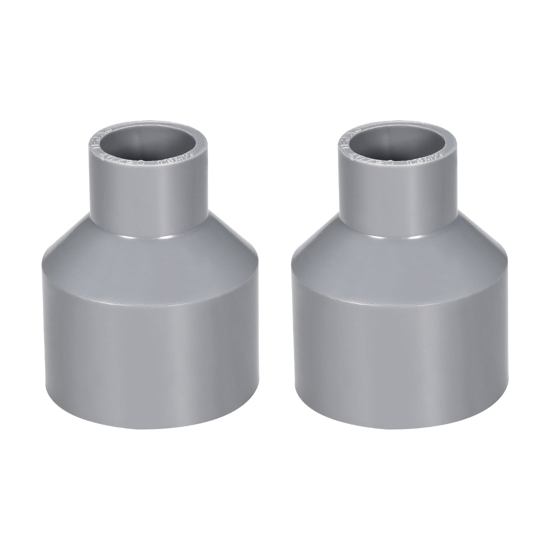 uxcell Uxcell 40mm x 20mm PVC Reducing Coupling Hub by Hub, DWV Pipe Fitting, Gray 2Pcs