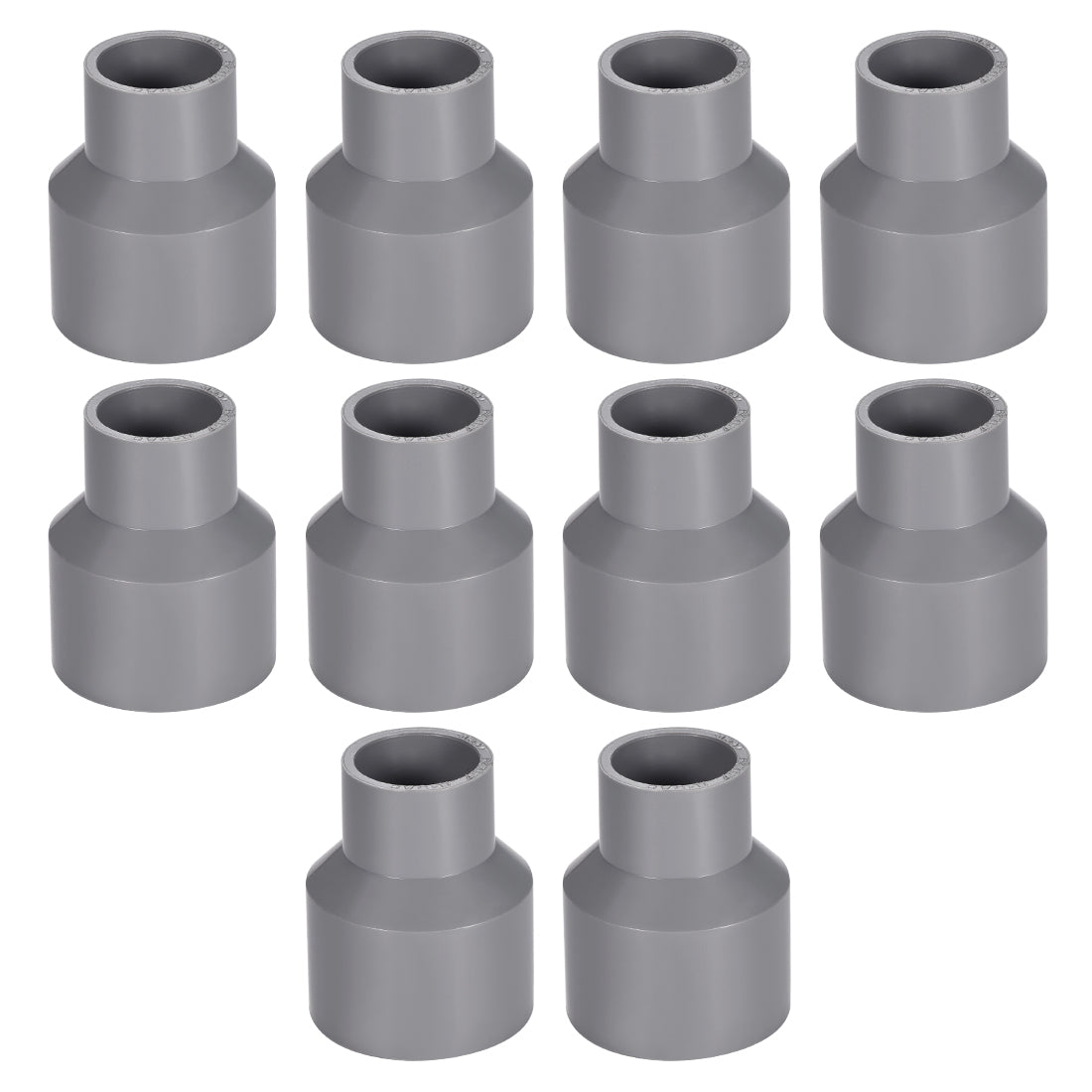 uxcell Uxcell 40mm x 25mm PVC Reducing Coupling Hub by Hub, DWV Pipe Fitting, Gray 10Pcs