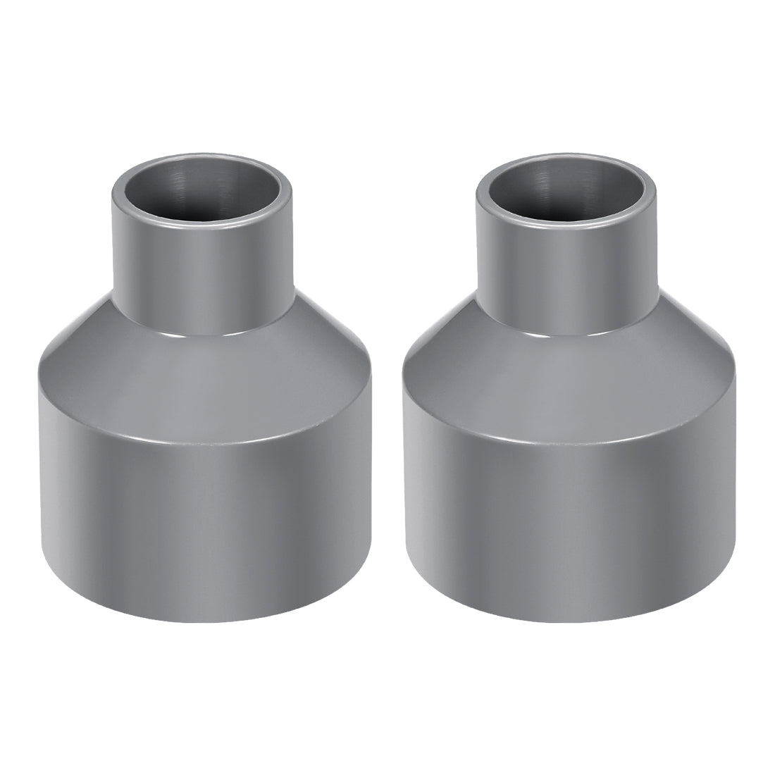 uxcell Uxcell 63mm x 32mm PVC Reducing Coupling Hub by Hub, DWV Pipe Fitting, Gray 2Pcs