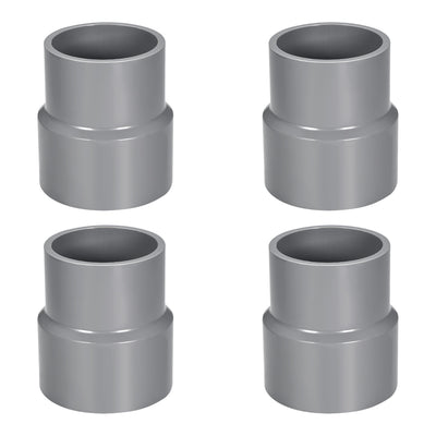 uxcell Uxcell 75mm x 63mm PVC Reducing Coupling Hub by Hub, DWV Pipe Fitting, Gray 4Pcs