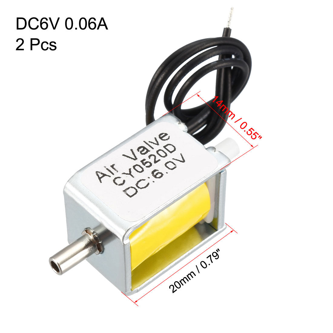 uxcell Uxcell 2St Miniature Magnetventil 2 Wege Normal Geöffnet DC6V 0,06A Luft Magnetventil