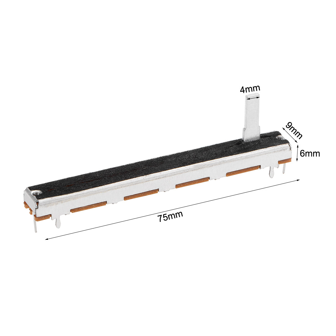 uxcell Uxcell Fader Variable Widerstände Gerade Schiebepotentiometer Exponential zum Dimmen 75mm-A10K-2St