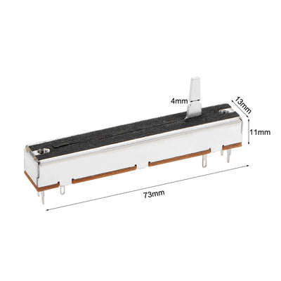 Harfington Uxcell 2St Fader Variable Widerstände Mischer Potentiometer Gerade Schiebe A503 50K Ohm Exponentielle Doppelpotentiometer zum Dimmen 73mm