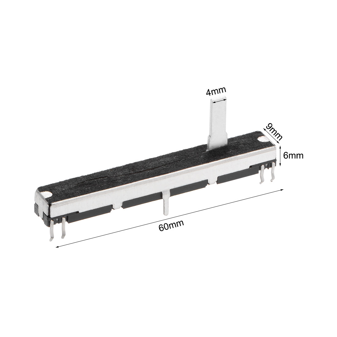 uxcell Uxcell 1pcs Fader Variable Resistors 60mm Straight Slide Potentiometer B103 10K Ohm Linear Double Potentiometers For Dimming Tuning