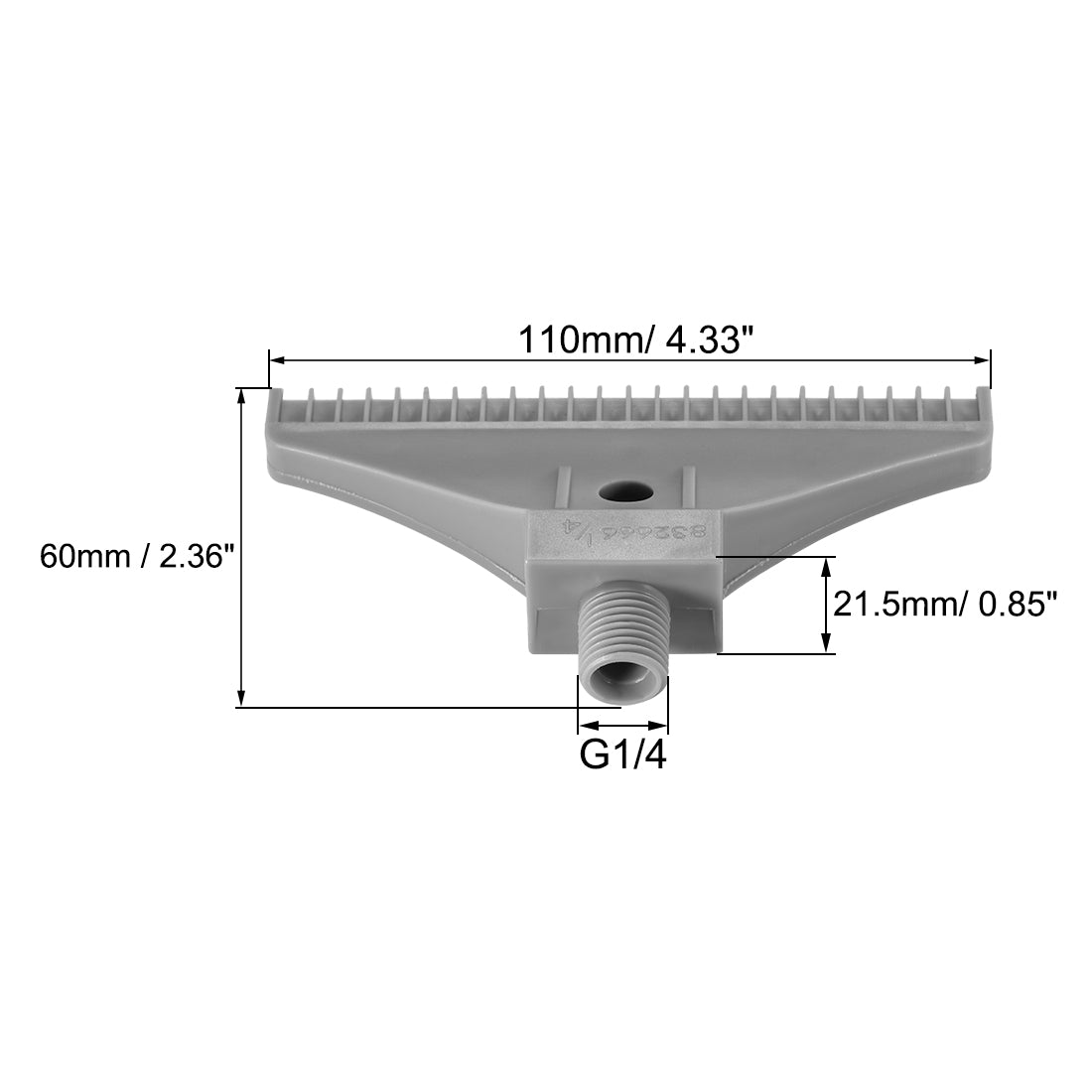 uxcell Uxcell Flat Nozzle G1/4 Male Thread ABS Single Hole Air Blow Off Flat Jet Nozzle Gray