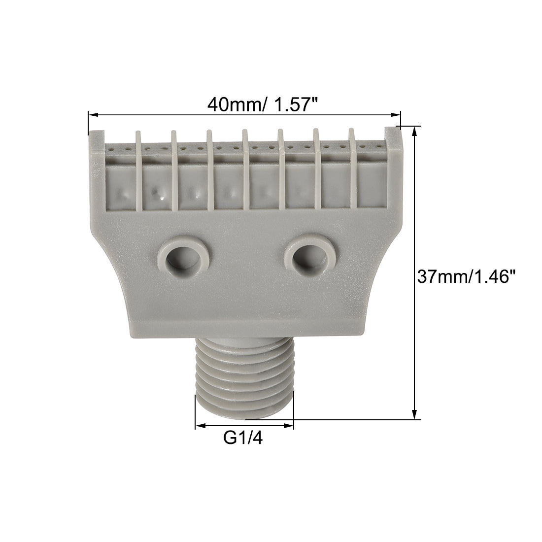 uxcell Uxcell Flat Nozzle G1/4 Male Thread ABS Air Blow Off Mini Flat Jet Nozzle Gray