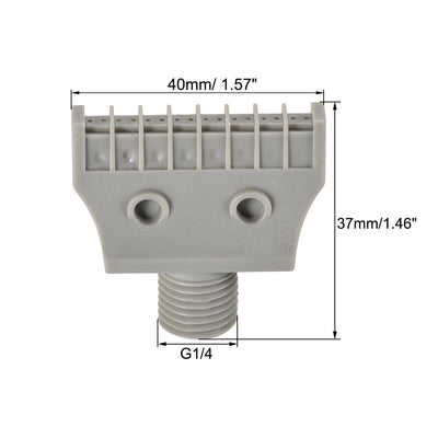 Harfington Uxcell Flat Nozzle G1/4 Male Thread ABS Air Blow Off Mini Flat Jet Nozzle Gray