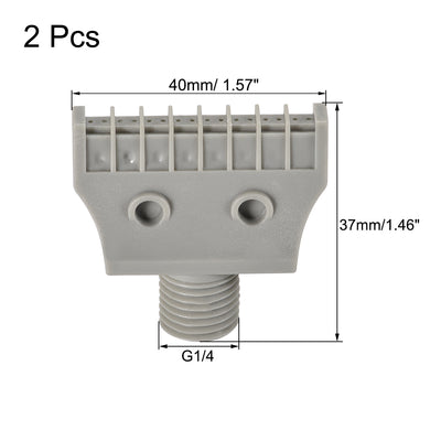 Harfington Uxcell Flat Nozzle G1/4 Male Thread ABS Air Blow Off Mini Flat Jet Nozzle Gray 2Pcs