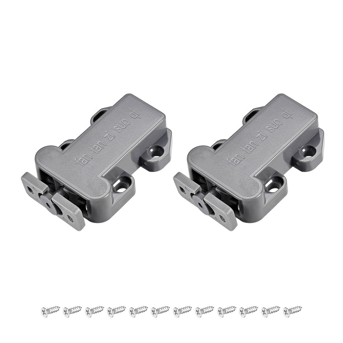 uxcell Uxcell Push Open Latch Rebound Self-Locking Door Touch Catch Lock for Cabinet Cupboard Drawer Gray 2pcs