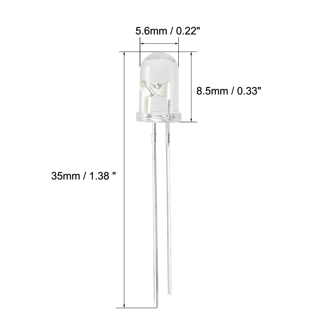 uxcell 100pcs 5mm 940nm Infrared Emitter Diode DC1.2-1.3V LED IR